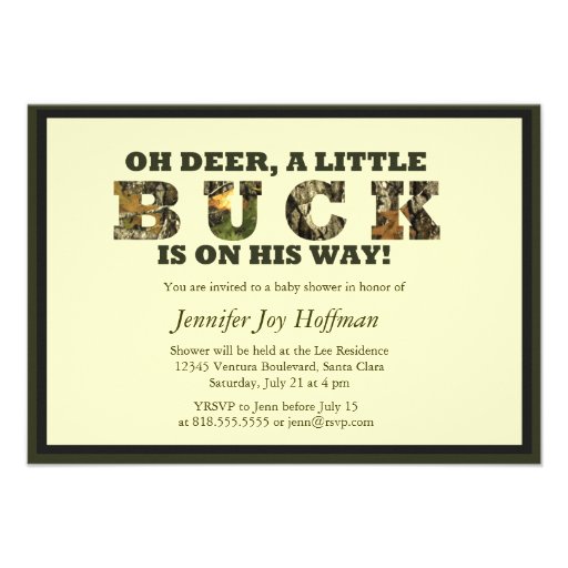 Oh Deer, A Little Buck Is On His Way! Camo Invite