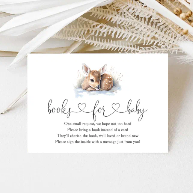 Oh Deer Baby Shower Books For Baby Enclosure Card Zazzle