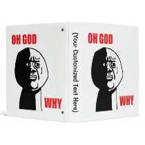 Oh God Why Guy Rage Face Meme Vinyl Binder