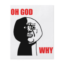Oh God Why Guy Rage Face Meme Full Color Flyer