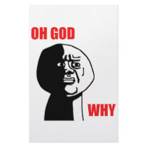 Oh God Why Guy Rage Face Meme Customized Stationery