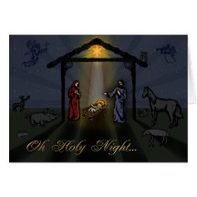 Oh Holy Night Nativity Christmas Card