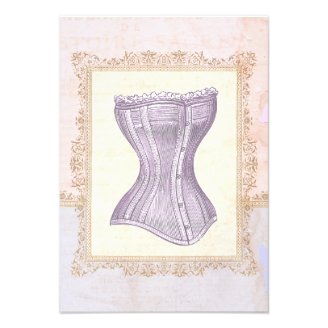 Oh La La Lolita Corset Vintage Shower Announcement
