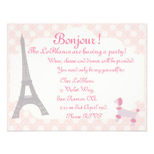 Oh la La Parisian themed invite