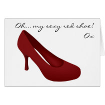 Oh... my sexy red shoe note card