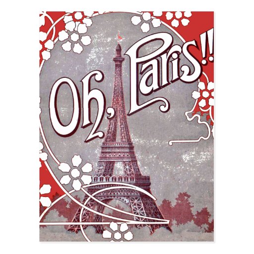 Oh Paris Eiffel Tower Postcard