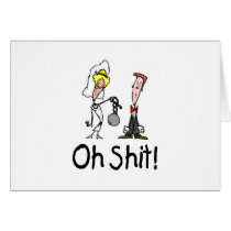 Oh Shit Wedding Bride and Groom Card