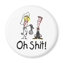 Oh Shit Wedding Bride and Groom Magnets