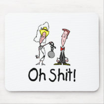 Oh Shit Wedding Bride and Groom Mousepads