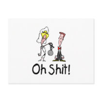 Oh Shit Wedding Bride and Groom Postcards