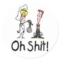Oh Shit Wedding Bride and Groom Stickers