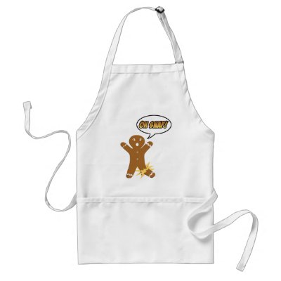 Oh Snap! Funny Christmas Gingerbread Man aprons