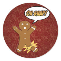 Oh Snap! Funny Gingerbread Man Sticker