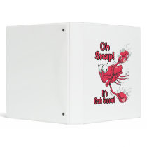 oh snap its crab season funny scared crab vinyl binder