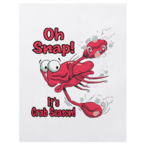 oh snap its crab season funny scared crab flyer design