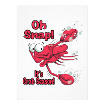 oh snap its crab season funny scared crab custom invitations