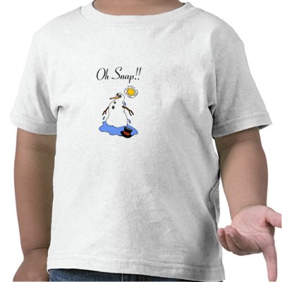 Oh Snap Melting Snowman Blue T Shirt