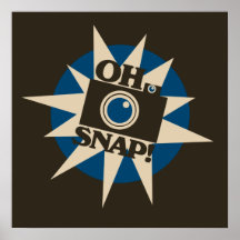 Oh Snap Retro Camera Poster