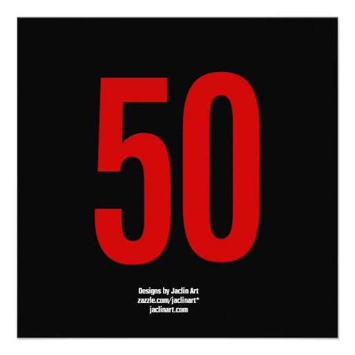 Oh So Big 50th Birthday Black and Red Pattern Custom Invitation