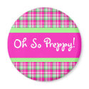 Oh So Preppy! Pink and Green Plaid Magnet by princesspreppy Oh So Preppy! Pink and Green Plaid Magnet