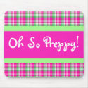 Oh So Preppy! Pink and Green Plaid Mouse Pad mousepads by princesspreppy Oh So Preppy! Pink and Green Plaid Mouse Pad mousepads