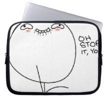Oh Stop it, You. Comic Face Laptop Computer Sleeves