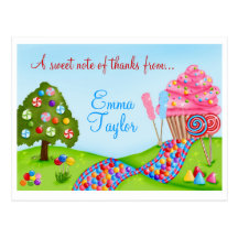 Oh Sweet Candy Land Cupcakes and Lollipops Post Cards