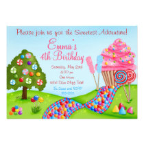 Oh Sweet Candyland Birthday Cupcake Invitations invitations