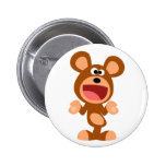 "Oh well..." Shrugging Cartoon Bear Button Badge