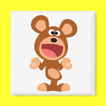 "Na gut ..." Achselzuckend Cartoon Bear Magnet