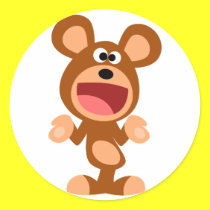 "Oh well..." Shrugging Cartoon Bear Sticker