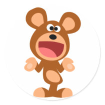 "Oh well..." Shrugging Cartoon Bear Sticker
