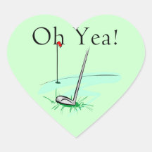 Oh Yea Golf T-shirts and Gifts Heart Sticker