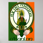 O'Hanlon Clan Motto Flag Poster Print