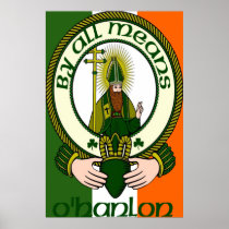 O'Hanlon Clan Motto Flag Poster Print