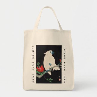 Ohara Shoson, Cockatoo and Pomegranate ukiyo-e Canvas Bag