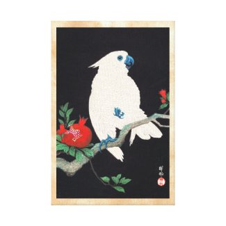 Ohara Shoson, Cockatoo and Pomegranate ukiyo-e Gallery Wrap Canvas
