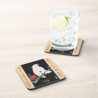 Ohara Shoson, Cockatoo and Pomegranate ukiyo-e Drink Coasters