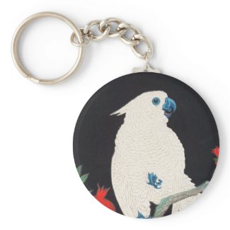 Ohara Shoson, Cockatoo and Pomegranate ukiyo-e Key Chain