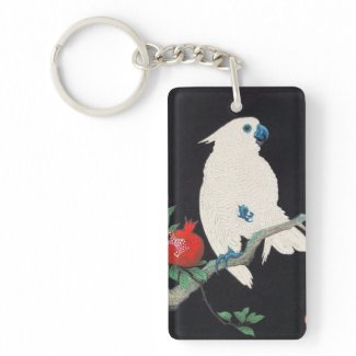 Ohara Shoson, Cockatoo and Pomegranate ukiyo-e Rectangular Acrylic Keychain
