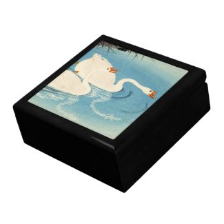 Ohara Shoson Two Sweeming Geese japanese art Gift Boxes