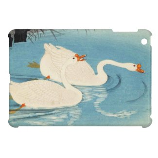 Ohara Shoson Two Sweeming Geese japanese art Case For The iPad Mini