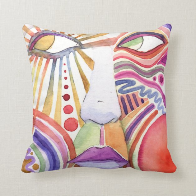 Ohhhh....WATERCOLOR FACE Water Color Pillow