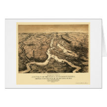 Ohio and Mississippi River Map 1861 Cards