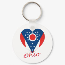 Ohio Flag Heart keychains by Vexillophile Ohio Flag Heart keychains