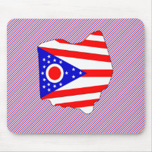 Ohio Flag Map Mouse Pad