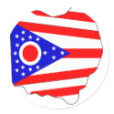 Ohio Flag Map stickers