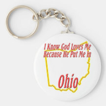 Ohio - God Loves Me Keychain