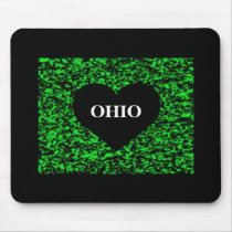 Ohio Heart Green Mouse Pad