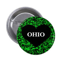Ohio Heart Green Pinback Buttons